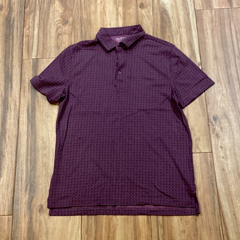 Kenneth Cole Awearness Men’s Purple Geometric Patterned Polo